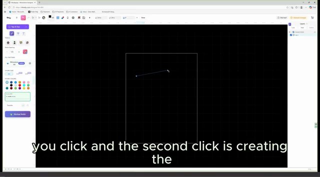 Rhinely line tool creating connected points on the canvas