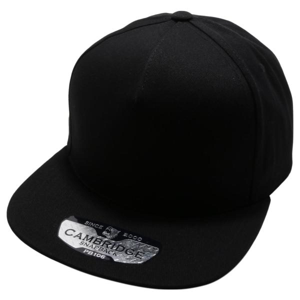 Plain 5 Panel Cotton Flat Bill Snapback Hat